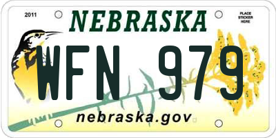 NE license plate WFN979