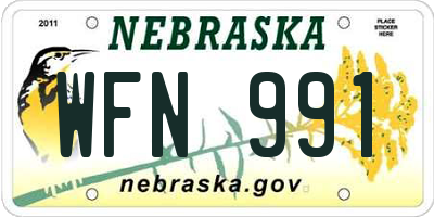 NE license plate WFN991