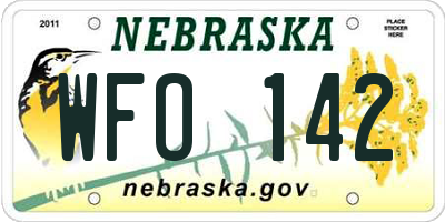 NE license plate WFO142