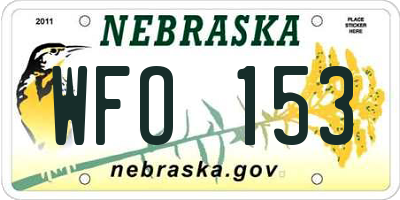 NE license plate WFO153