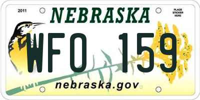 NE license plate WFO159