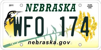 NE license plate WFO174