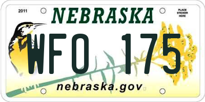 NE license plate WFO175
