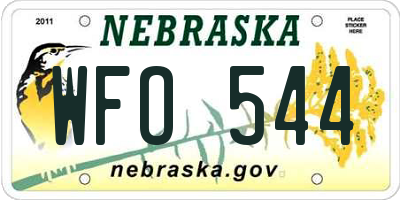NE license plate WFO544
