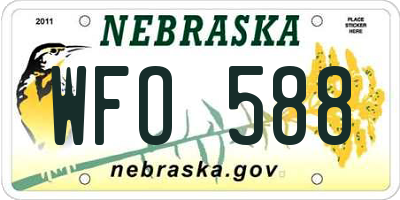 NE license plate WFO588
