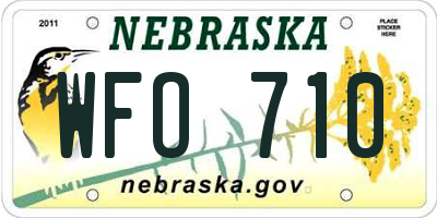 NE license plate WFO710