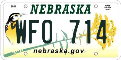 NE license plate WFO714