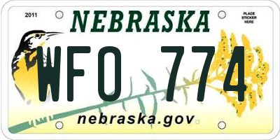 NE license plate WFO774