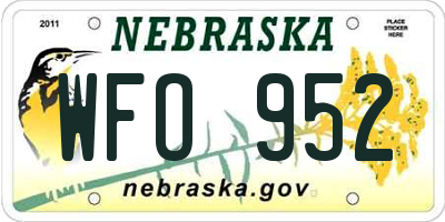 NE license plate WFO952