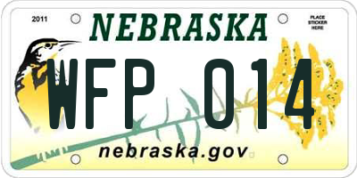 NE license plate WFP014
