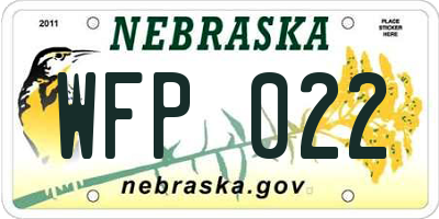 NE license plate WFP022