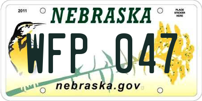 NE license plate WFP047
