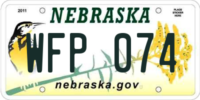 NE license plate WFP074