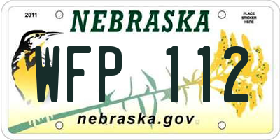 NE license plate WFP112