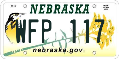 NE license plate WFP117