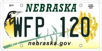 NE license plate WFP120