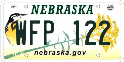 NE license plate WFP122
