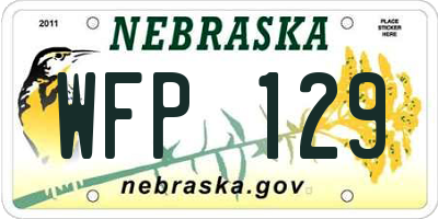 NE license plate WFP129