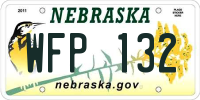NE license plate WFP132