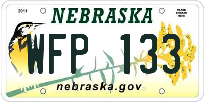 NE license plate WFP133