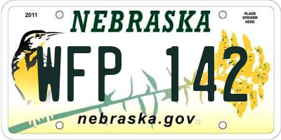 NE license plate WFP142