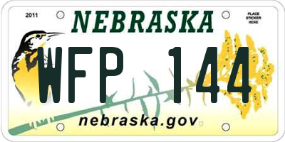 NE license plate WFP144