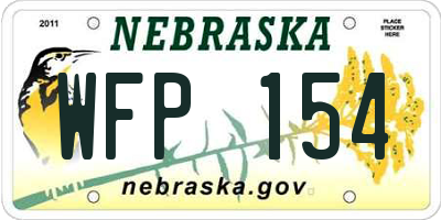NE license plate WFP154