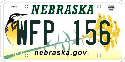 NE license plate WFP156