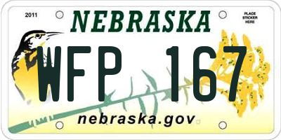 NE license plate WFP167