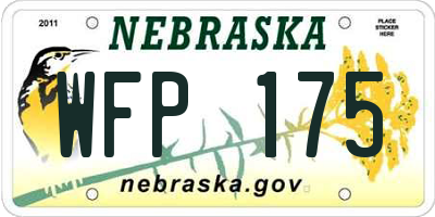 NE license plate WFP175