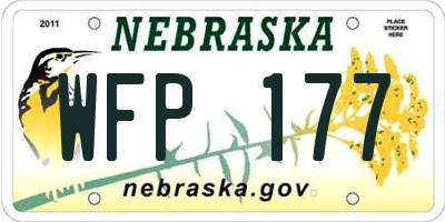 NE license plate WFP177