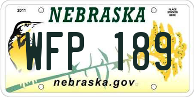 NE license plate WFP189