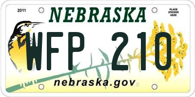 NE license plate WFP210