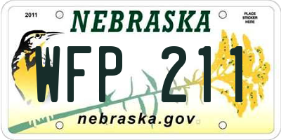 NE license plate WFP211