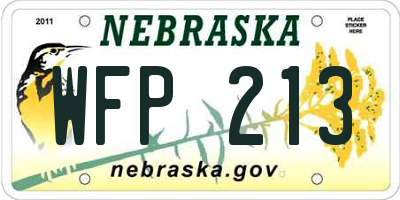 NE license plate WFP213