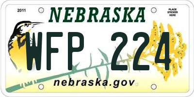 NE license plate WFP224