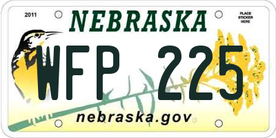 NE license plate WFP225