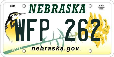 NE license plate WFP262