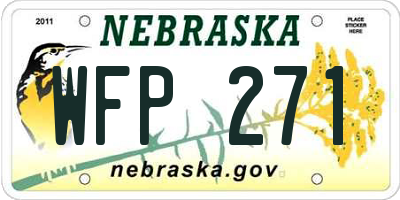 NE license plate WFP271