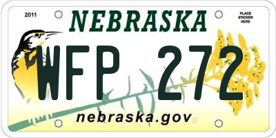 NE license plate WFP272