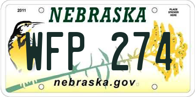 NE license plate WFP274