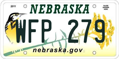 NE license plate WFP279