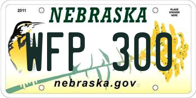 NE license plate WFP300