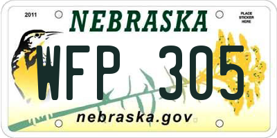 NE license plate WFP305