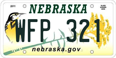 NE license plate WFP321