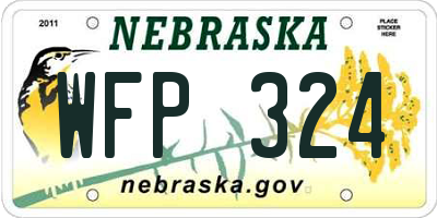 NE license plate WFP324