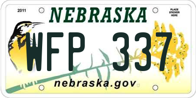 NE license plate WFP337