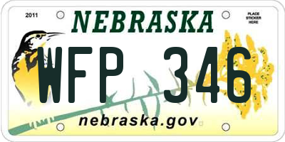 NE license plate WFP346