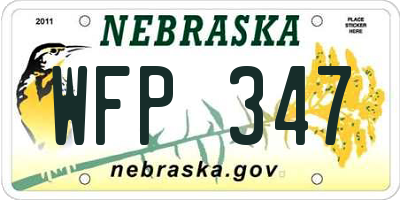 NE license plate WFP347