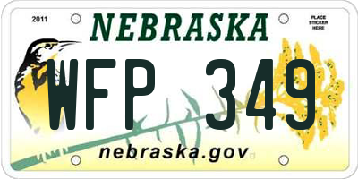NE license plate WFP349